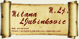 Milana LJubinković vizit kartica